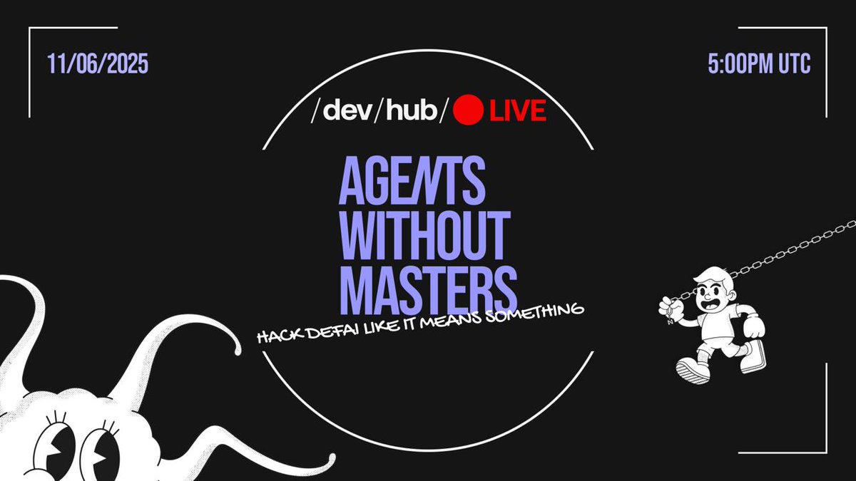 This Wednesday at 5pm UTC 

A special episode of DevHub Live on the road to the Agents Without Masters Hackathon. 

Discover how to deploy a shade agent with <a href="/ThePiVortex/">Owen</a>