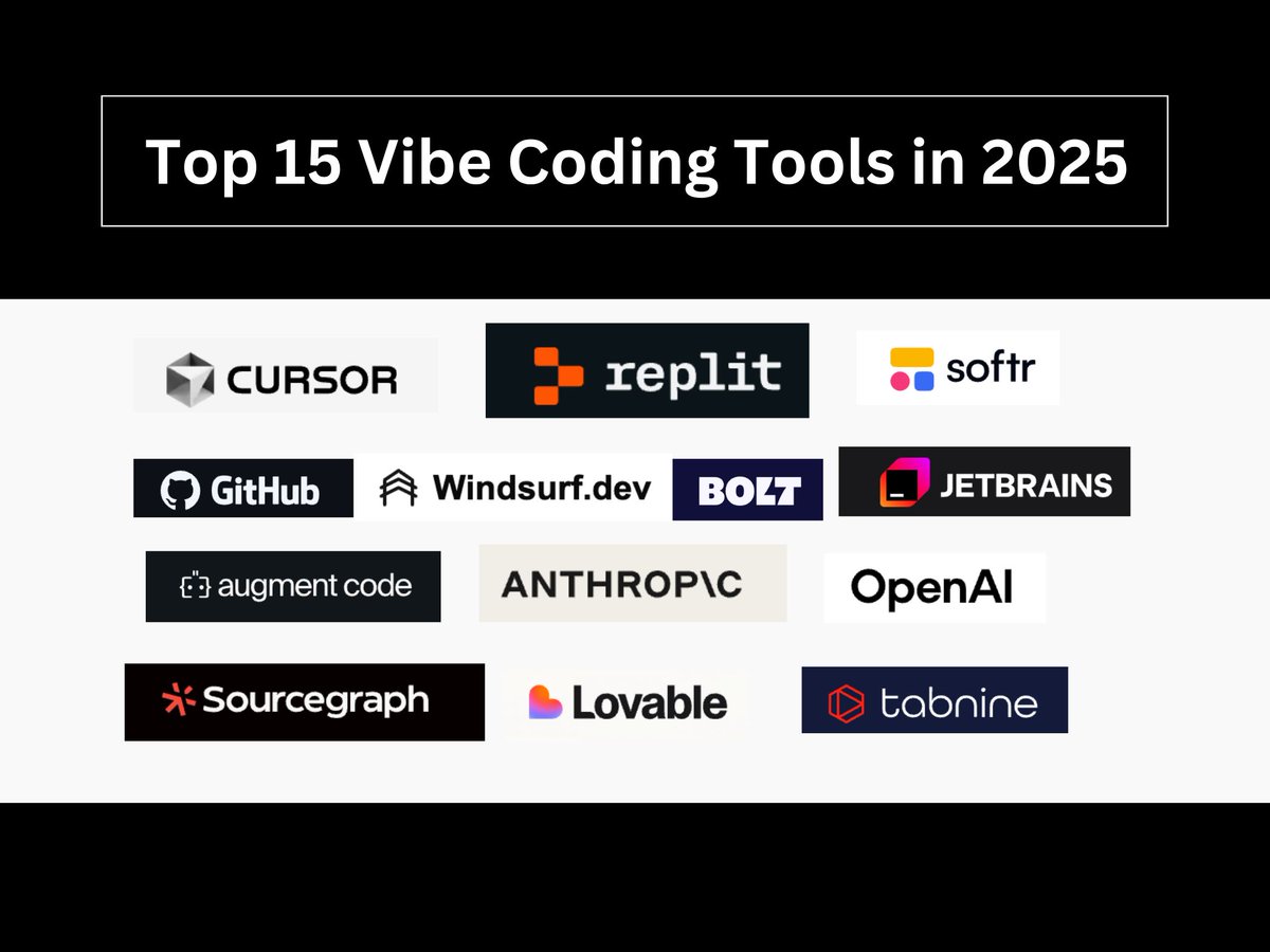 andresvilarino's tweet image. Top 15 #VibeCodingTools Transforming #AI-Driven #Software Development in 2025 
#coding #AI #ArtificialIntelligence #Tech #Technology 
buff.ly/kPe0nXb