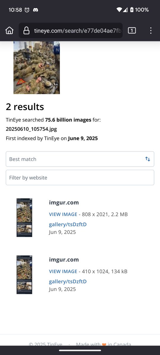 NarlyToad's tweet photo. @antisocial_jake @TerryandMoses @jl20580 @ViralNewsNYC @GavinNewsom @realDonaldTrump They are unable to prove that, because without reverse image searching they made a claim about the image that can be easily proven incorrect, as this image is only present on the internet as of yesterday. https://t.co/LvRymevwwp