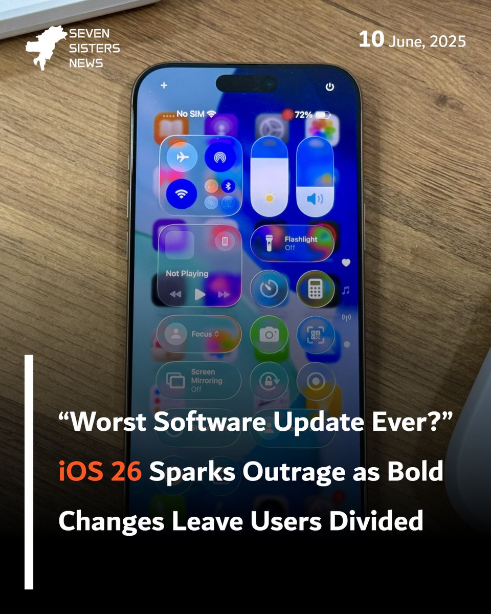 SevenSisNews's tweet photo. iOS 26 is here — and users are not holding back. From AI-powered Siri to a redesigned Control Center, it’s Apple’s boldest update yet… but is it actually a downgrade? 

#iOS26 #AppleUpdate #iOS26Backlash #TechNews #iPhoneUpdate #iOS26Controversy #SoftwareUpdateFail https://t.co/6uInObcpdJ