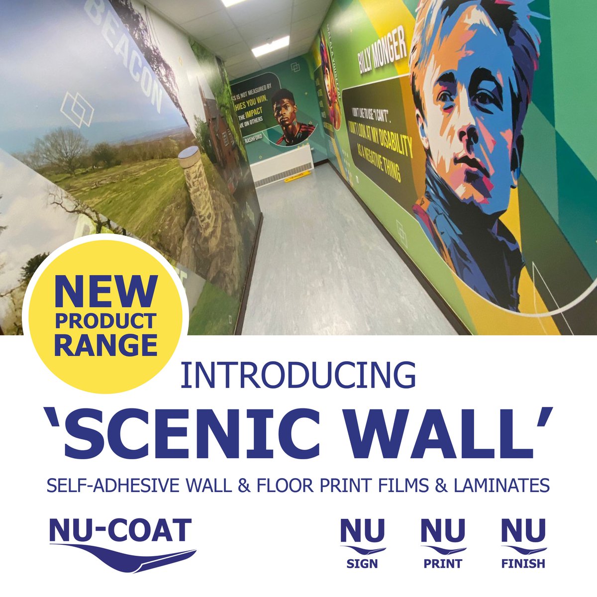 nu_coat's tweet photo. INTRODUCING NU-COAT ‘SCENIC WALL’ SERIES
Long-lasting range of self-adhesive print products featuring VOC-free adhesives ideal for large internal graphics. https://t.co/xWNm5xLFl2
#WallGraphics #PrintVinyl #WideFormat #Signage #Display #VinylGraphics #NUCOAT @allprintsupplies https://t.co/udIvVEea8h