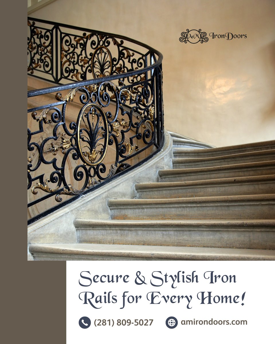 AMIronDoors's tweet image. Secure &amp;amp; Stylish Iron Rails for Every Home! 🏠🛡️

Elevate your home&apos;s safety and style with our iron rails—a perfect combination of strength and elegance.

📞 Get a FREE Estimate Today! (281) 809-5027
🌐 Explore More: amirondoors.com

#IronRails #HomeSafety #StylishHome