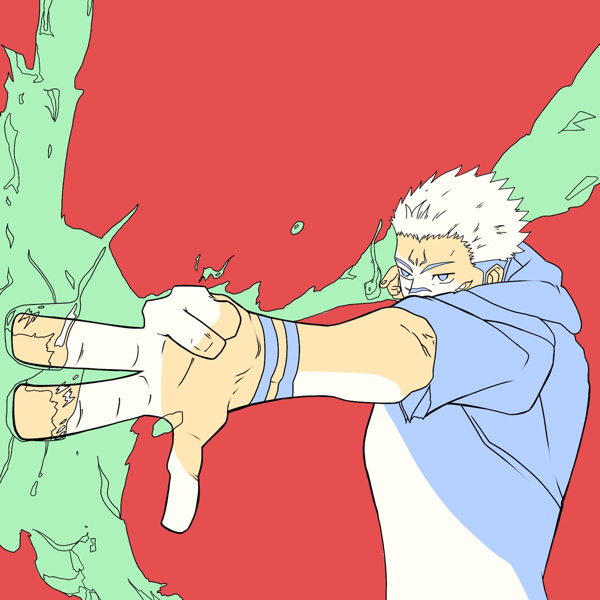 I‘m alive lol. Still working on the final Sanji animation (never thought it would be so much work…) 

Today: Sukuna bday drawing for <a href="/Yannuckel/">Yannu</a> 🥳

*im colorblind so i just took some genga colors