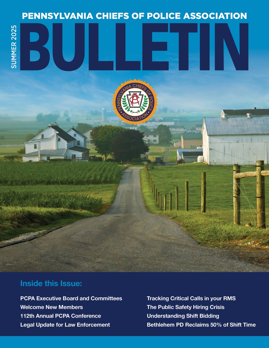 Watch for the Summer Bulletin in your email coming soon!  Inside you will find the upcoming Conference Agenda, Speaker Bios and articles from our Vendor Partners.  Hope you enjoy it and if you haven't registered for the Conference, you can still do so. pachiefs.org/education-trai…