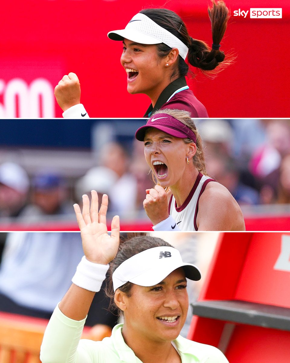Emma Raducanu, Katie Boulter and Heather Watson all win their first round at Queens! 🇬🇧