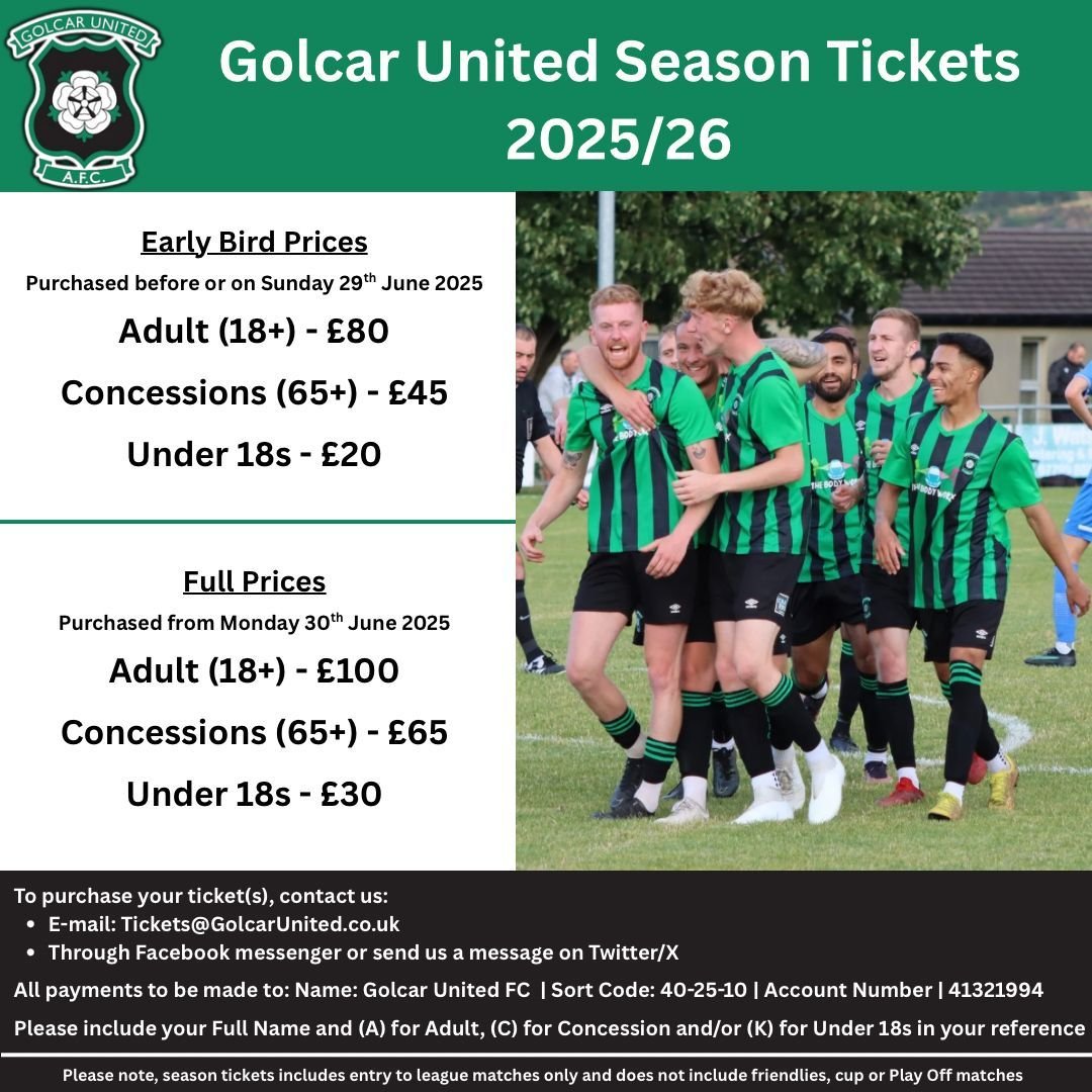 Golcar United A.F.C (@golcarunited) on Twitter photo ๐๐ก๐๐ซ๐โ๐ฌ ๐ ๐ง๐๐ฐ ๐๐ซ๐ ๐๐๐ ๐ข๐ง๐ง๐ข๐ง๐ ๐๐ญ ๐๐จ๐ฅ๐๐๐ซ ๐๐ง๐ข๐ญ๐๐, ๐๐ ๐ฉ๐๐ซ๐ญ ๐จ๐ ๐ข๐ญ!
Weโre excited for the football to be back down at Longfield, why not join us for the new season with the best value for money season tickets around?
Up the Village! ๐ขโซ๏ธ ๐๐ก๐๐ซ๐โ๐ฌ ๐ ๐ง๐๐ฐ ๐๐ซ๐ ๐๐๐ ๐ข๐ง๐ง๐ข๐ง๐ ๐๐ญ ๐๐จ๐ฅ๐๐๐ซ ๐๐ง๐ข๐ญ๐๐, ๐๐ ๐ฉ๐๐ซ๐ญ ๐จ๐ ๐ข๐ญ!
Weโre excited for the football to be back down at Longfield, why not join us for the new season with the best value for money season tickets around?
Up the Village! ๐ขโซ๏ธ