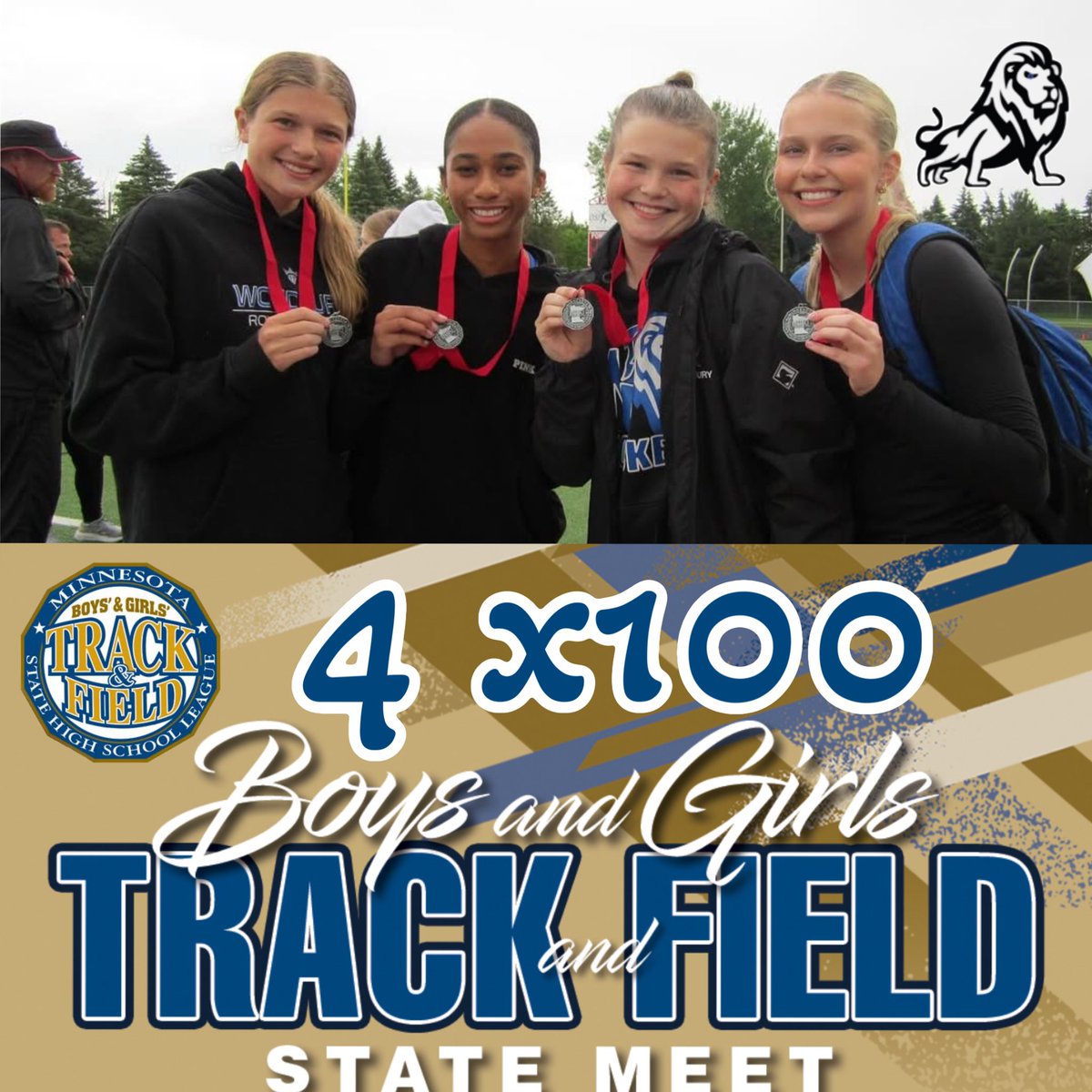 Royals finish 49.50 in heat 1 in the 4x100.  Improved their section time of 49.72!  Nice race Royals!