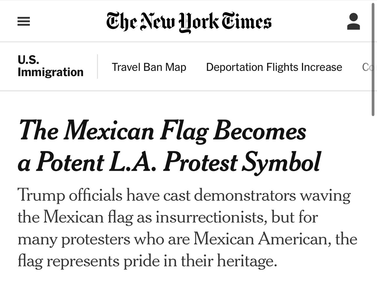 The New York Times tried to tell us that a Supreme Court justice's wife flying a flag associated with the Revolutionary War was "provocative" and possibly treasonous. 

They are now telling us that flying foreign flags in the middle of violent riot is "pride in their heritage."