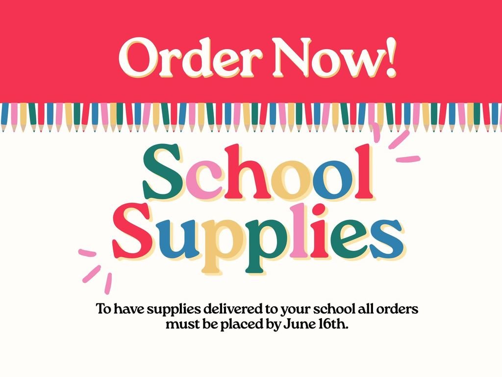 Have you ordered your student's 2025–2026 school supplies? Order online and have them shipped directly to the school—easy and hassle-free! Orders due by **June 16**.
schooltoolbox.com/school-supplie…
