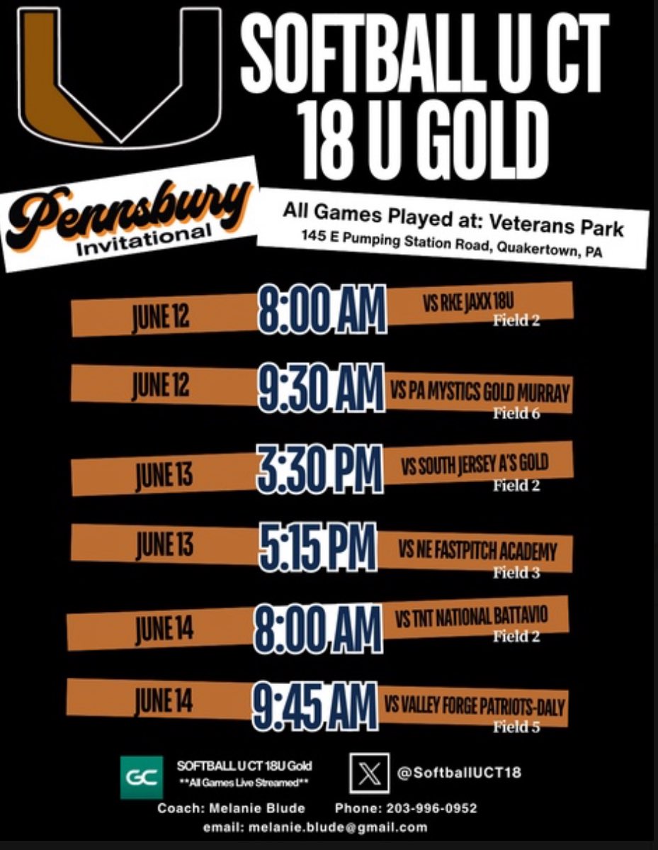 Charlotte Doyle 2026 (@charlotted427) on Twitter photo Excited for the summer to start!! Here’s all the showcases and tournaments we’ll be at as well as our full schedule for Pennsbury this weekend⬇️⬇️
<a href="/SoftballUCT18/">Softball U CT 18U Gold</a> Excited for the summer to start!! Here’s all the showcases and tournaments we’ll be at as well as our full schedule for Pennsbury this weekend⬇️⬇️
<a href="/SoftballUCT18/">Softball U CT 18U Gold</a>