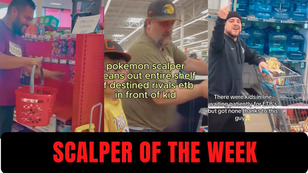 Kennyboulder's tweet image. NEW Pokemon Card Scalper of the Week DESTINED RIVALS SPECIAL! We have many scalpers including dudes buying out cards in front of children, flex posting, and much more scumbag behavior. 

We're so cooked. 

Video:
youtu.be/OtDbilW_Tcs

@ScalpersDaWild @pok_re92689 @AwesumJames