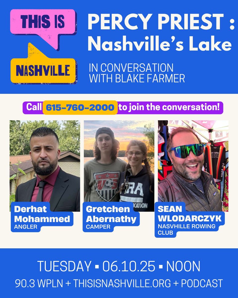 We’re exploring lake life in Nashville with a daytrip to Percy Priest. The lake draws a crowd just as diverse as the communities that surround it. Join the conversation live at noon. Bonus points if you’re actually on the water while calling – 615-760-2000.
