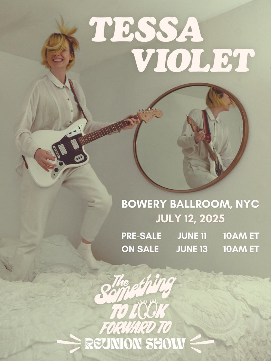 NYC! 🫨 Tessa Violet just announced an acoustic show at Bowery Ballroom on July 12th :) Sign-up for the presale here laylo.com/tessaviolet/CQ…