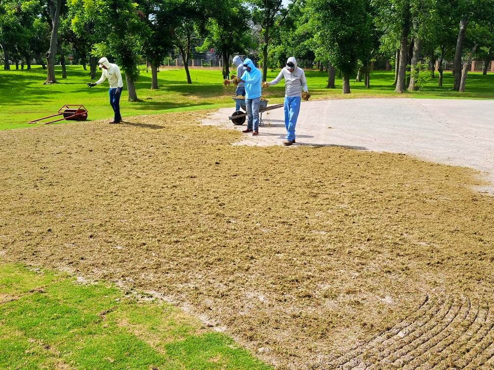 Sprigs going down at Sugar Creek CC! Wont be long before we’re putting on fresh TifEagle. #GrahamGolf