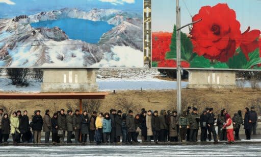 president kim please liberate my people with your beautiful landscape billboards