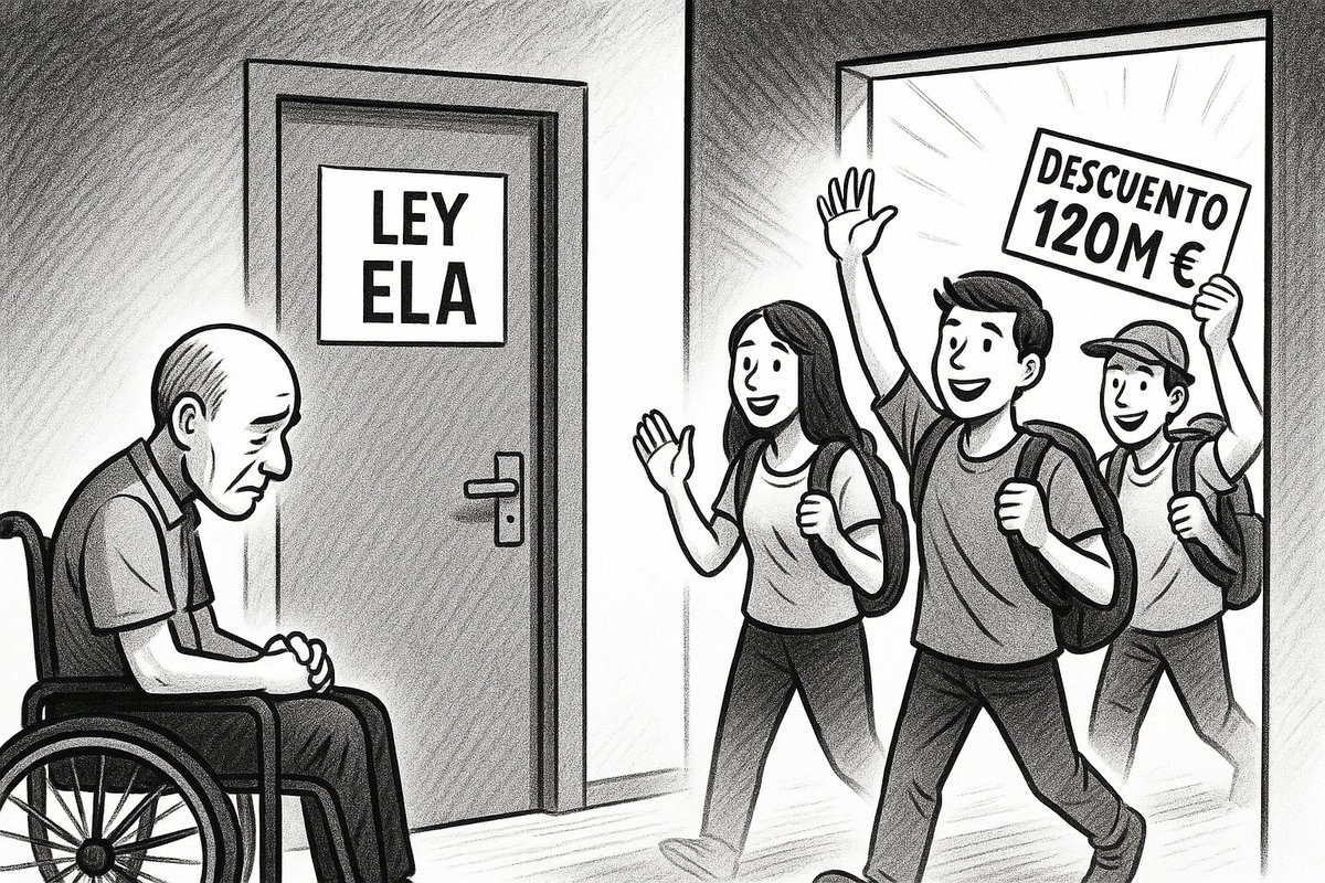 Mientras el Gobierno anuncia 120 millones para que los jóvenes viajen con descuento este verano, las personas con ELA seguimos esperando que se cumpla nuestra Ley.

La puerta sigue cerrada.
La enfermedad no espera.
Los derechos no se piden, se ejecutan.

#LeyELA #DemandaLeyELA