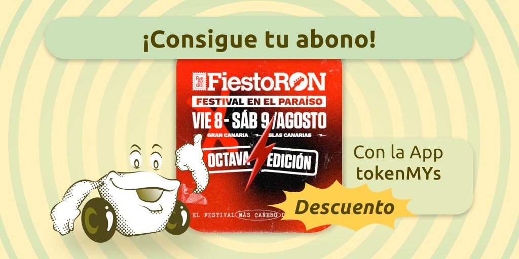 tokenMYs's tweet photo. 🎸¡FiestoRON con descuento gracias a la App tokenMYs!

Recicla en Arucas y gana MYs para “pagar” tu abono de 2 días 🎟️

¿No eres de Arucas? Haz amigos allí. Tu nuevo amigo al usar “Transferencias” de la App, te puede pasar MYs para ir juntos.

Descárgala y completa tu perfil 🔥 https://t.co/X87gOg3D0m