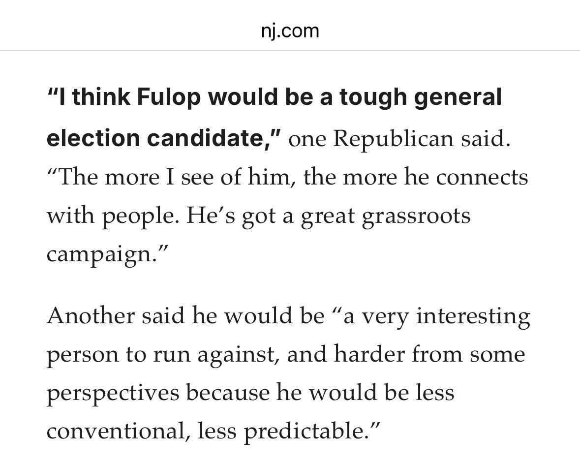 <a href="/PpollingNumbers/">Political Polls</a> Democrats will lose the general if they select Machine-Politics Mikie and her insider trading. <a href="/StevenFulop/">Steven Fulop</a> is the only candidate that the GOP is worried about. Vote accordingly.