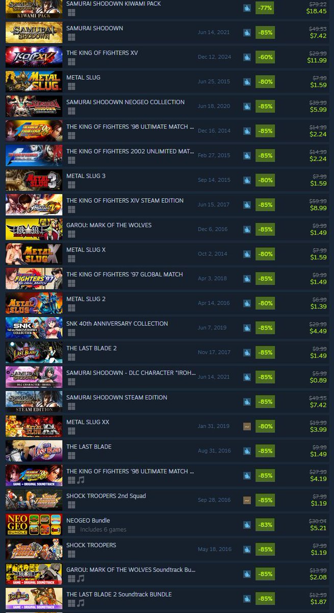 SNK sale on Steam buff.ly/FasXKWn