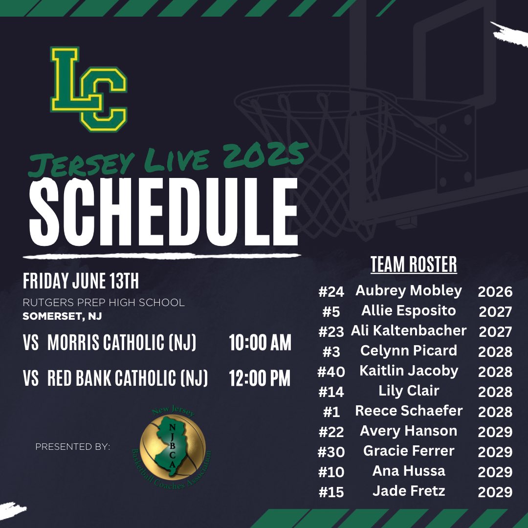 Lansdale Catholic Girls Basketball (@lcladycrusaders) on Twitter photo Summer is officially underway! Catch the Lady Crusaders this Friday at the Jersey Live event at Rutgers Prep HS. Any questions on players, please contact Coach Lonergan (tom.lonergan@lansdalecatholic.com) #WeAreLC #summerball #offseason #jerseylive2025 Summer is officially underway! Catch the Lady Crusaders this Friday at the Jersey Live event at Rutgers Prep HS. Any questions on players, please contact Coach Lonergan (tom.lonergan@lansdalecatholic.com) #WeAreLC #summerball #offseason #jerseylive2025
