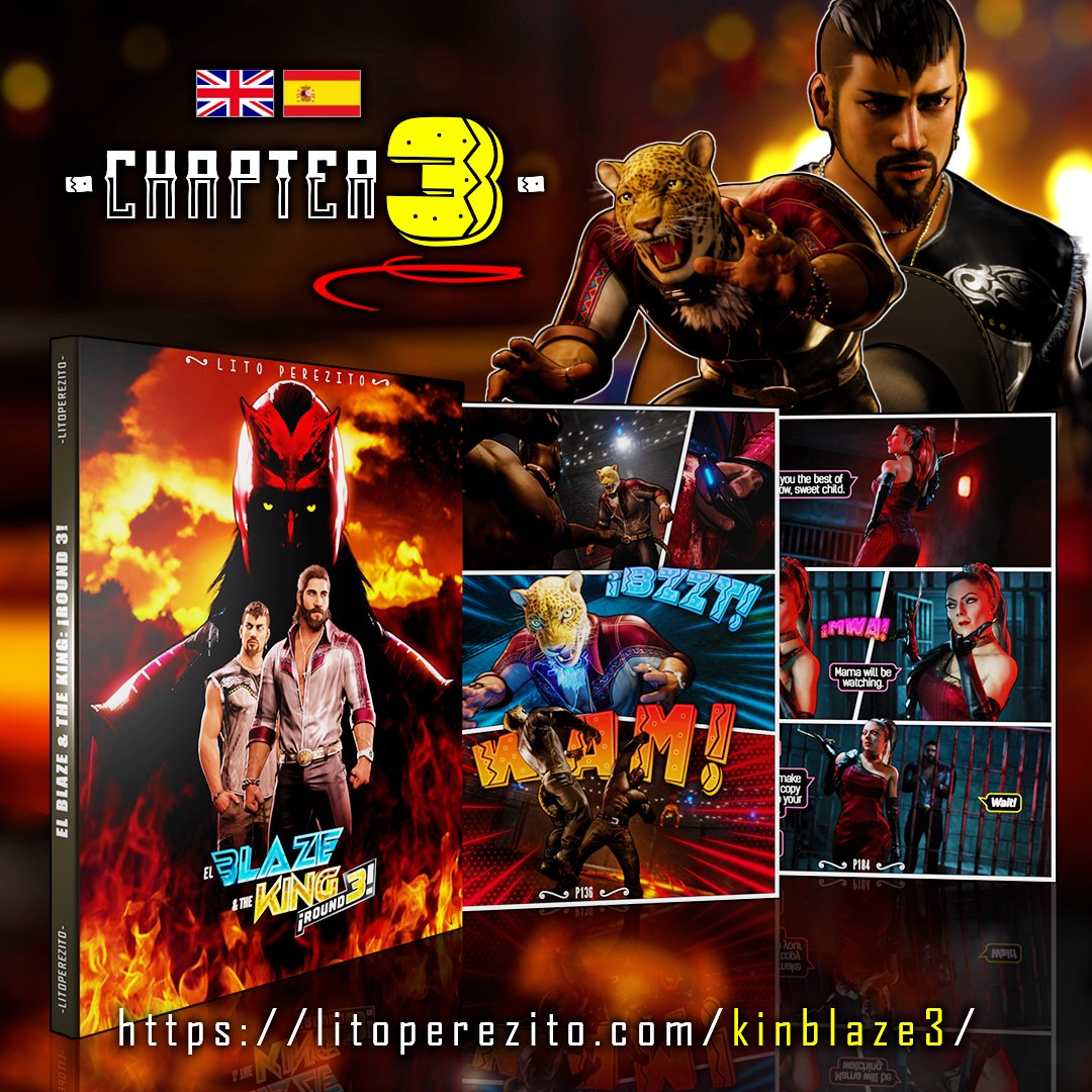 LitoPerezito's tweet image. El Blaze & the King ¡Round 3! - Chapter 3 is available on my website and AO3 in both English & Spanish! 👑👿
Links in the comments! #tekken #king #elblaze #virtuafighter #elblazeandtheking #kinblaze