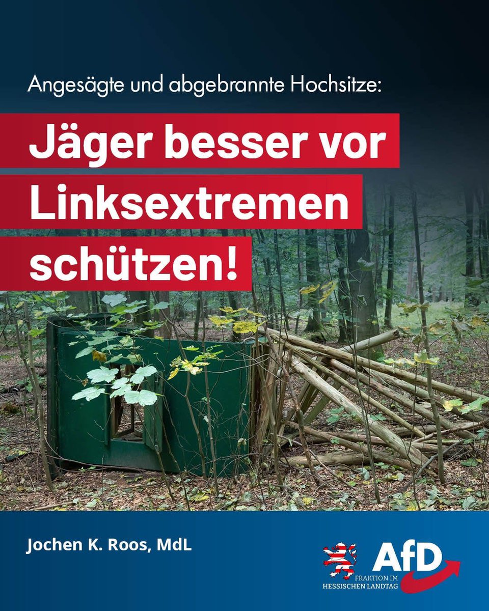 In den vergangenen sechs Jahren haben militante Jagdgegner und selbsternannte Tierschützer oft Jagdeinrichtungen, vor allem Hochsitze, angegriffen. Eine bisher nicht aufgeklärte Brandserie in meinem Wahlkreis, kommt jetzt noch erschwerend hinzu.