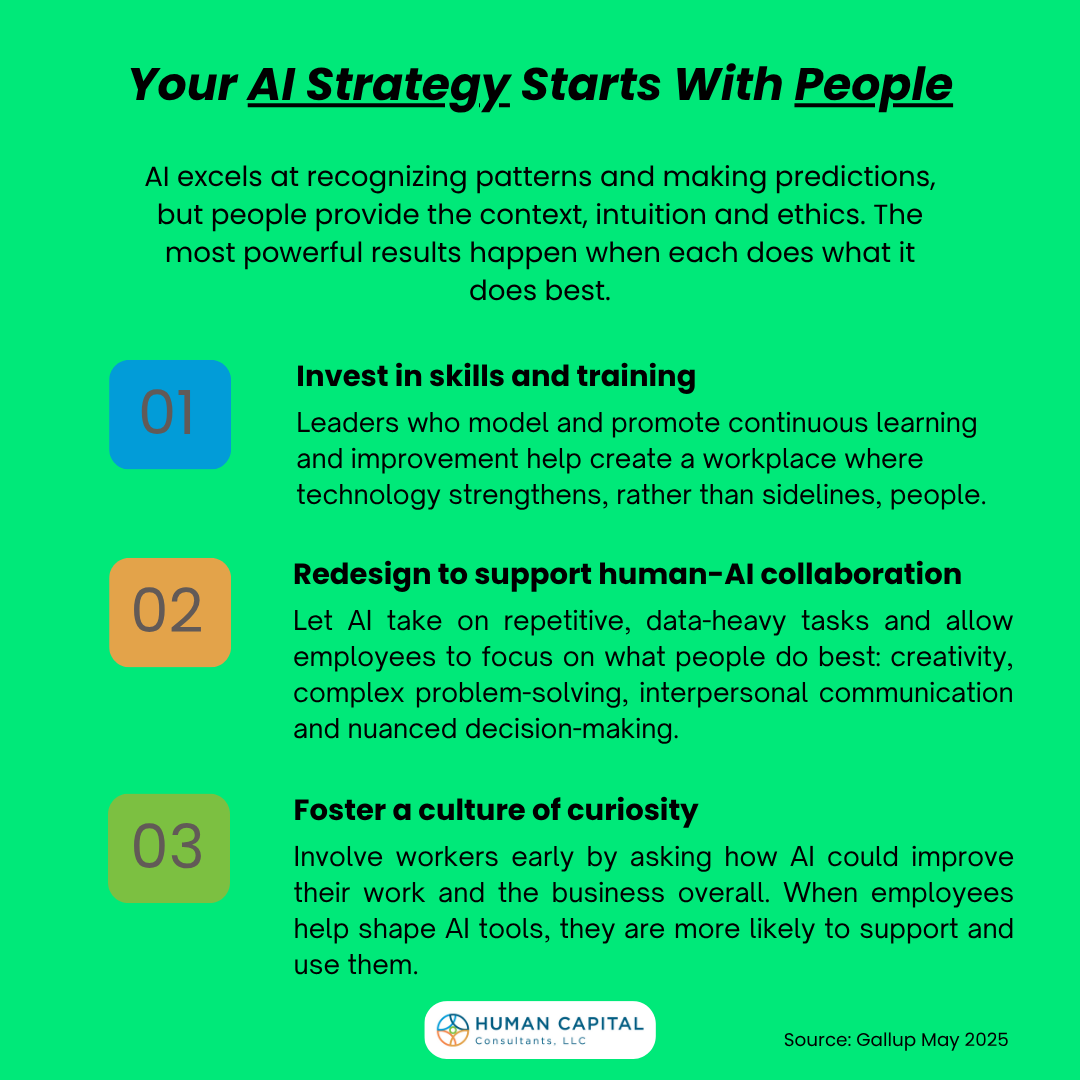 HccExecSearch's tweet image. Developing an AI strategy that incorporates human collaboration will encourage employees to trust and use new AI technology. 

#hr #hrcontractor #humanresources #humanresourcesmanagement #hradvisor #hradvice #hrconsultants #hrsearch #hrrecruitment #hrexecutive #executivesearch