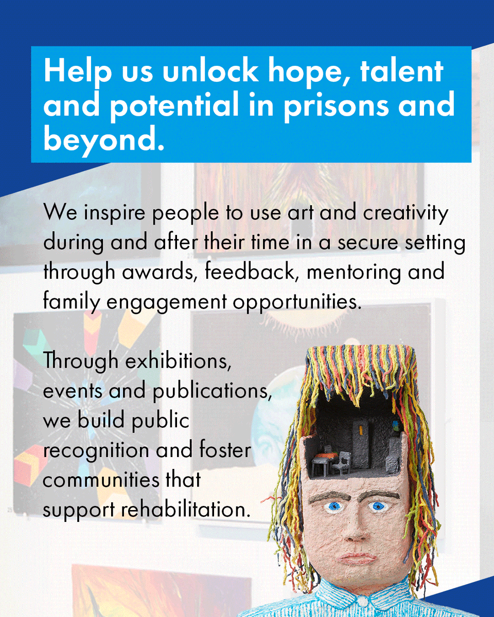 KoestlerArts's tweet photo. Did you know you could have a direct impact on an individual’s self-esteem and motivation to engage with art? 🎨
 
👉 Swipe through to learn more about our Patrons programme, or join now here: https://t.co/1IqmgPZJKx

#KoestlerArts #KoestlerAwards #ArtForChange #ArtInPrison https://t.co/OwViiTzSm3