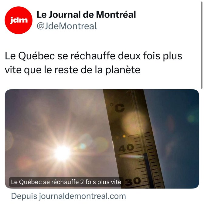 MoreauAgathe3's tweet image. Le torchon...
Imaginez croire ces journaleux ensuite
2 x plus vite que partout sur la boule...
Oui ouii🤪
L'asphalte va fondre
Nous serons engloutis par le goudron
Nous pourrons être incinéré directement en marchant
Sous le chaud climat du Québec
Non mais quelle merde!