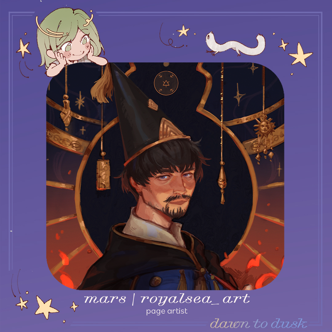 Dawn to Dusk : A Witch Hat Atelier Zine (@dawntoduskzine) on Twitter photo ☀️ARTIST SPOTLIGHT🌑
Mars is a concept artist and illustrator from Spain with an interest in fantasy, horror and TTRPGs.
Where to find them: <a href="/RoyalSea_Art/">Mars 🗡️🃏 @ Madrid OTAKU</a> on ig/twt ☀️ARTIST SPOTLIGHT🌑
Mars is a concept artist and illustrator from Spain with an interest in fantasy, horror and TTRPGs.
Where to find them: <a href="/RoyalSea_Art/">Mars 🗡️🃏 @ Madrid OTAKU</a> on ig/twt