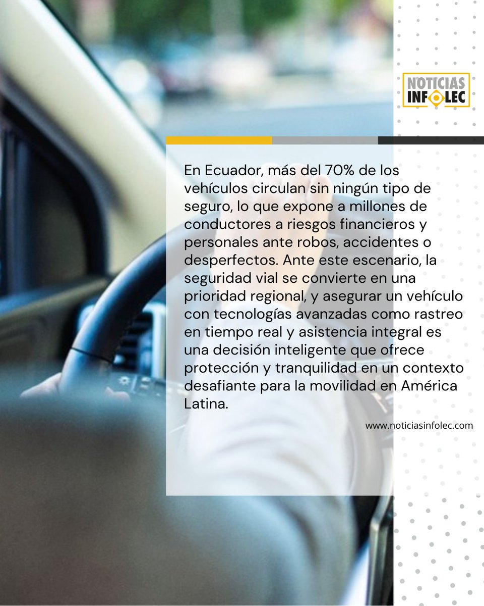 NoticiasInfolec's tweet photo. 7 de cada 10 vehículos en Ecuador circulan sin seguro. Protege tu patrimonio con tecnología y asistencia inmediata. Más en Infolec 👉 https://t.co/yRN9y3p0kX #SeguridadVial #Ecuador https://t.co/HEe8z0aQpt