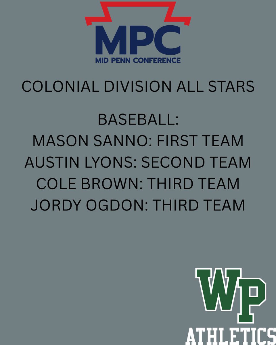 Congratulations to our MPC Colonial Division baseball honorees!