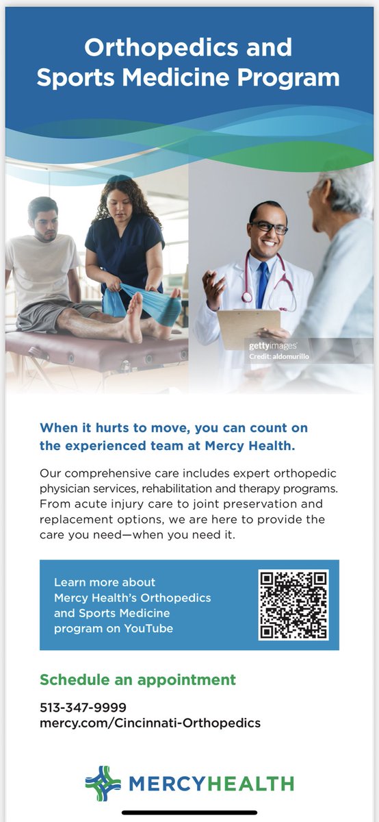 We are always so proud and thankful to partner with Mercy Health for our Athletic Training needs and Sports Medicine programs!