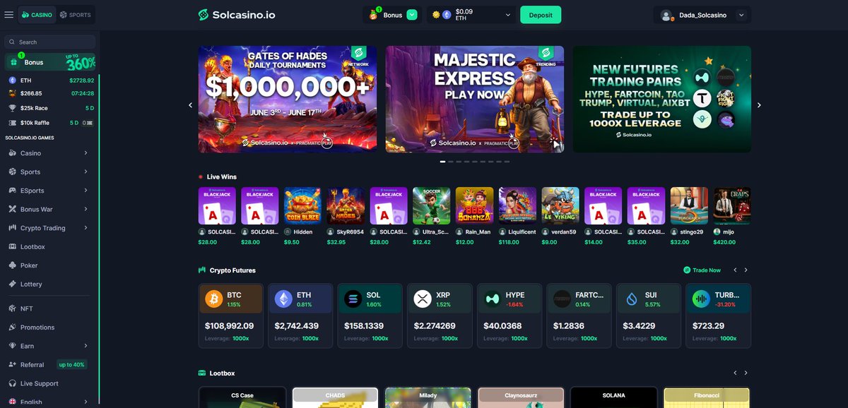 Dada | Solcasino.io 🎰 (@0xdada_crypto) on Twitter photo Solcasino Gets a Visual Upgrade + Whitepaper 📢
🔥 Big Thing is coming to <a href="/Solcasinoio/">Solcasino.io</a> on June 15!
We just updated our whitepaper and gave the platform a fresh new look, Solcasino is growing faster than ever.
The future is clear: The $SCS token is our priority. NFTs are part Solcasino Gets a Visual Upgrade + Whitepaper 📢
🔥 Big Thing is coming to <a href="/Solcasinoio/">Solcasino.io</a> on June 15!
We just updated our whitepaper and gave the platform a fresh new look, Solcasino is growing faster than ever.
The future is clear: The $SCS token is our priority. NFTs are part