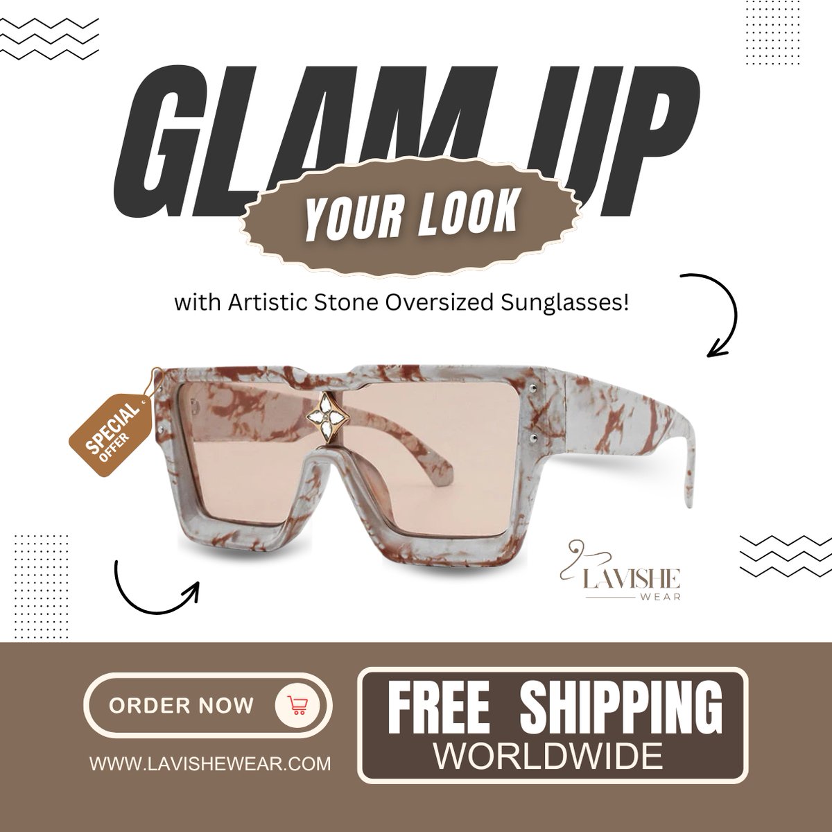 lavishewear's tweet image. ✨ Step into luxury and shine like never before with our Artistic Stone Oversized Sunglasses! 😎💎 These bold, oversized frames with diamond-like accents are designed to make a statement wherever you go.
-
🛍️ bit.ly/4n0T3xu

#ArtisticStoneSunglasses #OversizedSunglasses