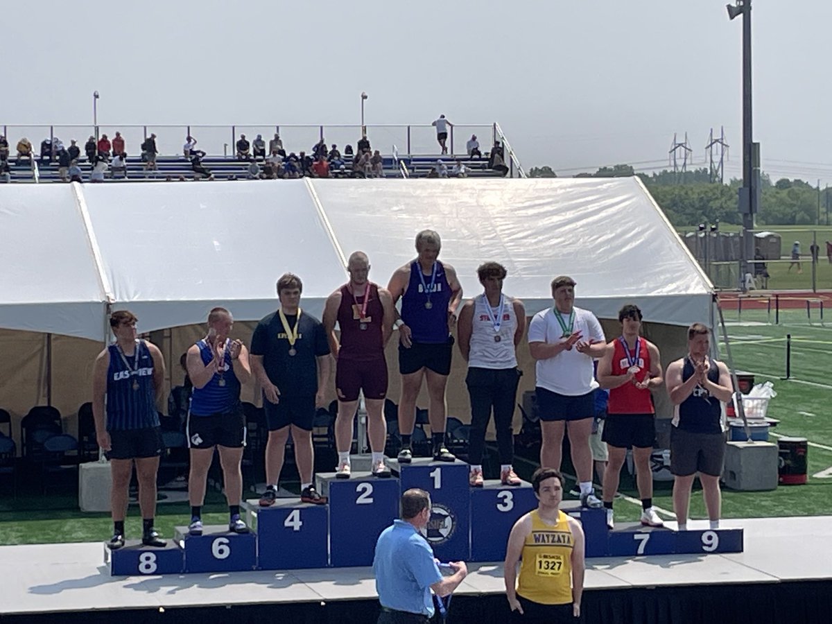 Irish ☘️ Adam Hanson 4th in State shot put 56’ 7.25”