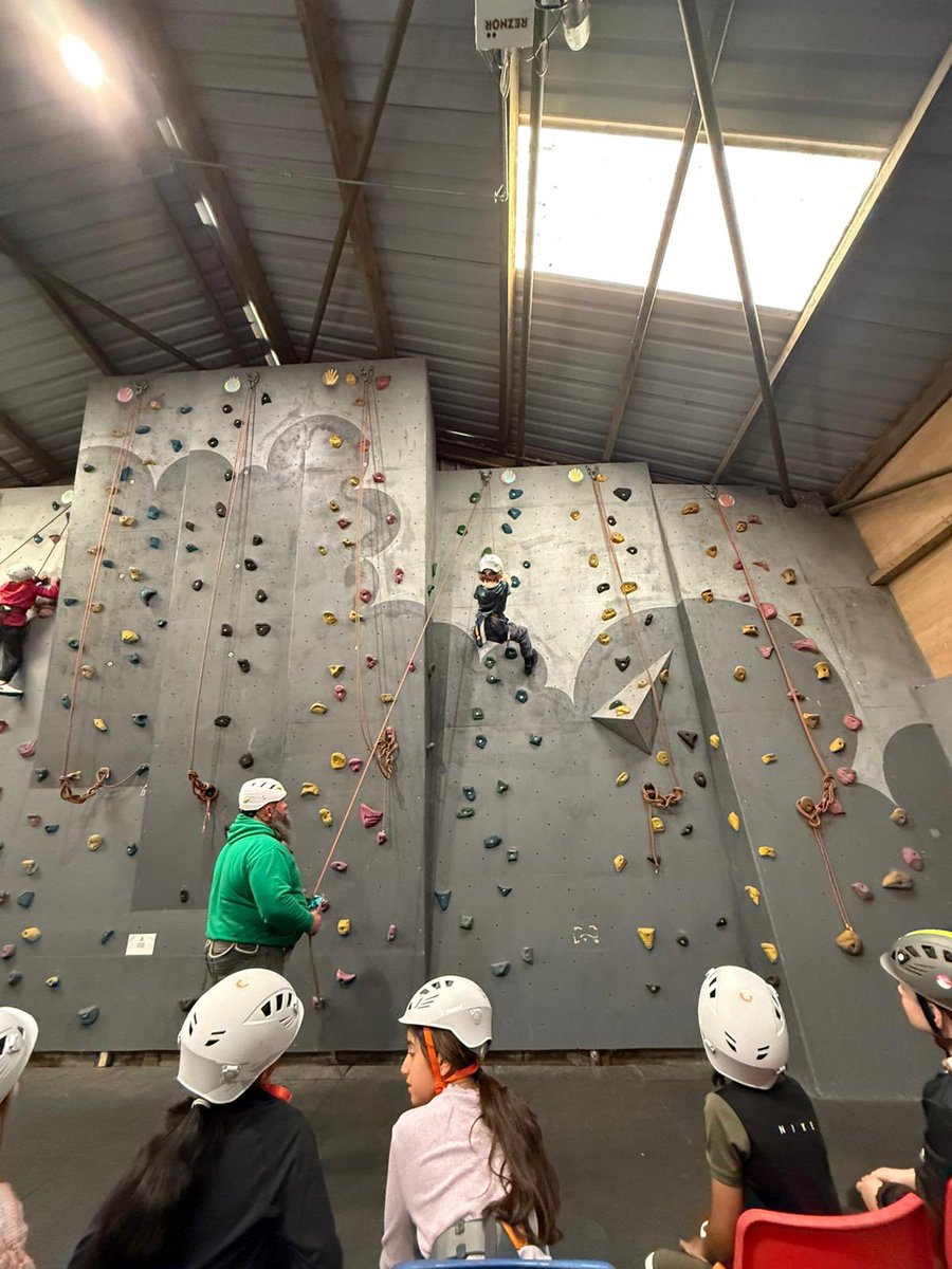 More action on the climbing wall! Who made it to the top?