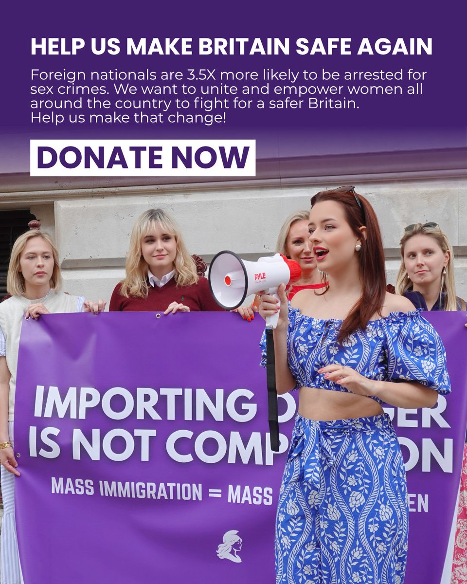 The demand to make Britain safe again is bigger than we could've imagined. 

Over the past month, we've listened to women around the country who are concerned that mass immigration is making Britain unsafe. 

We need your support to make this a reality and give this movement the