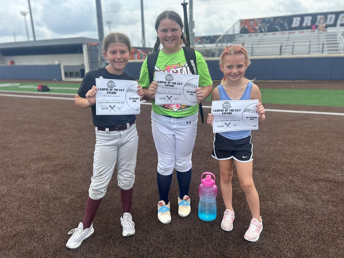 Bridgeland Softball (@bridgeland_sb) on Twitter photo Day 2 Campers of the Day!! Way to go girls!! Go Bears!! <a href="/bhabc_bears/">Bridgeland High Athletic Booster Club</a> <a href="/BridgelandCFISD/">Bridgeland HS</a> #WinTheDay Day 2 Campers of the Day!! Way to go girls!! Go Bears!! <a href="/bhabc_bears/">Bridgeland High Athletic Booster Club</a> <a href="/BridgelandCFISD/">Bridgeland HS</a> #WinTheDay