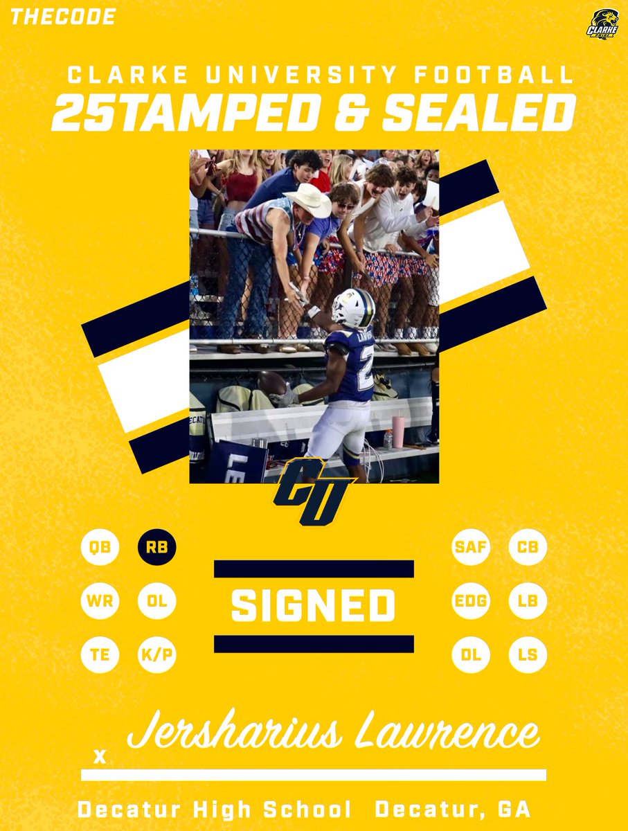 ClarkePrideFB's tweet image. Welcome Home, @JershariusLawr1🏠
#THECODE