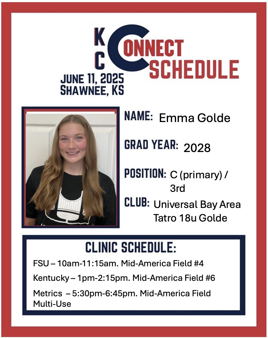 Top Gun KC Camp
Schedule!  💪💪<a href="/UniversalTatro/">Universal Bay Area-Tatro 18U Gold</a> <a href="/Trisha_Ford/">Trisha Ford</a> <a href="/DukeSOFTBALL/">Duke Softball</a> <a href="/DukeCoachYoung/">Marissa Young</a> <a href="/deanAU_TigersSB/">Mickey Dean</a> <a href="/CoachBallMalone/">Cindy Ball-Malone</a> <a href="/CoachDeifel/">Courtney Deifel</a> <a href="/CoastRecruits/">Coast 2 Coast Recruits</a>  <a href="/SBRRetweets/">Softball Recruiting Reposts</a> <a href="/DirectRecruits/">Direct Recruits</a> <a href="/ScoutUrecruit/">ScoutU college recruiting</a> <a href="/Coach_Alameda/">Lonni Alameda</a> <a href="/UKCoachLawson/">Rachel Lawson</a> <a href="/TGETalent/">Top Gun Events-Talent</a> <a href="/KarenWeekly/">Karen Weekly</a> <a href="/VTechSBcoach/">Pete</a> <a href="/FSU_Softball/">Florida State Softball 🥎</a>