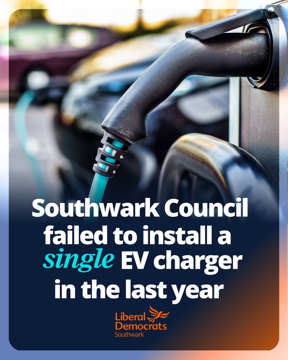 swklibdems's tweet photo. We found that Southwark Council installed zero - that's right - ZERO EV chargers last year.

This Big Green Week, we're calling for Labour to stop making hollow practices, and actually deliver on the promises they've made. https://t.co/QKnaDbXdPe