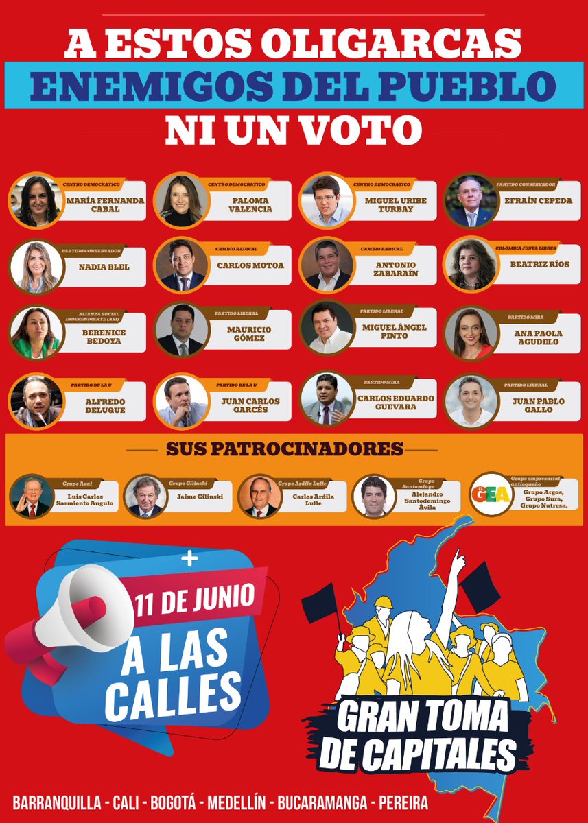 AgrariaRed's tweet photo. El pueblo no se rinde, carajo! Volvemos a las calles este 11 de junio, por nuestros derechos.. por nuestra dignidad ... por la vida! https://t.co/FV0Lb9EDkk