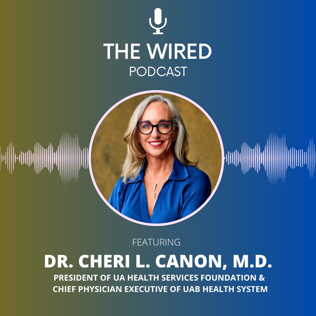 New podcast tomorrow @ 8AM! Tune in as we speak to Dr. Cheri L. Canon about various stops in her storied career, including as the UAB Health System Chief Physician. There's so much inspiration and insight in this episode, don't miss!!! Link in bio :)