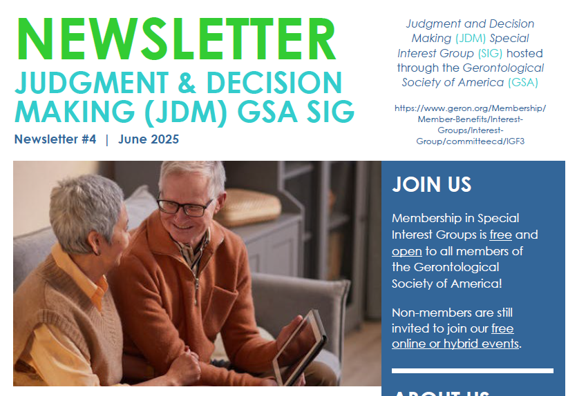 Next JDM newsletter out!

We are excited to host an in-person meeting in Boston on Nov 14, 2025, and welcome Dr. Ryan Best as our newest convener! The newsletter also packs podcasts, funding, a  workshop &amp; new call for papers.

Interested? Email me: j.nolte@tilburguniversity.edu