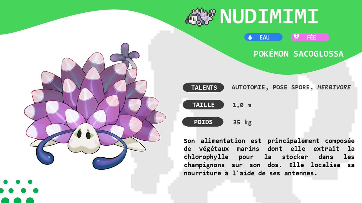_SilverRed's tweet photo. @Fildrong Ça tombe bien on a une évolution de Spododo basé sur ce mollusque dans notre fangame ! Artwork par le goatesque @FR0STlZ comme toujours ! https://t.co/y9unvsG22w
