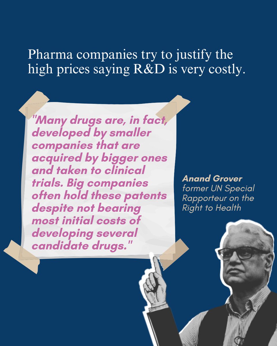 3rdworldnetwork's tweet photo. Former UN Special Rapporteur on the Right to Health, Anand Grover, explains that such high prices are not supported by the real costs of production. 

🧵5/6 https://t.co/c86rS8WwSn