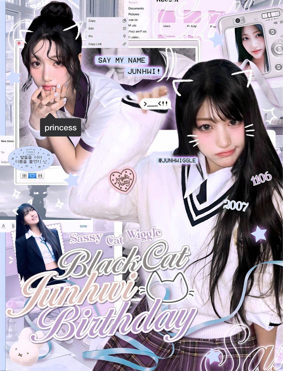 ️
️ 
The black cat goes, 𝘮𝘦𝘰𝘸! ฅ≽(•⩊ •マ≼ Strutting down in her sparkly dress. As she takes another lap around the sun, everyone is invited to 𝘚𝘦𝘰 𝘑𝘶𝘯𝘩𝘸𝘪 birthday party. It's being held right now, make sure to put on your best clothes and come! 🖤
️
️