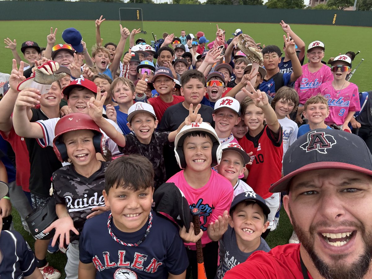 Day 2 of the Allen Eagles baseball camp 3rd-5th grade! I was trying to smile.