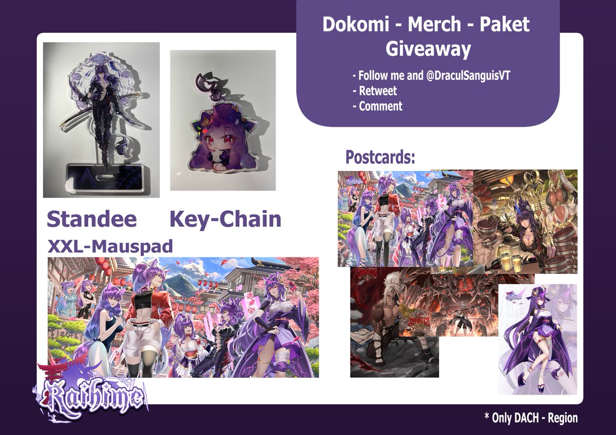 Raihime | Metal Kirin VTuber (@raihimevt) on Twitter photo 🎁 Dokomi Merch Bundle Giveaway! 🎉
Win a Dokomi merch bundle worth €100! Here's how to enter:
- Follow me & <a href="/DraculSanguisVT/">Dracul Sanguis - VTuber</a>
- Retweet this post
- Comment which item you'd love most from the bundle!
⏳ Deadline: July 13th, 12AM (CEST)
📦 Open to DACH region only (Germany, 🎁 Dokomi Merch Bundle Giveaway! 🎉
Win a Dokomi merch bundle worth €100! Here's how to enter:
- Follow me & <a href="/DraculSanguisVT/">Dracul Sanguis - VTuber</a>
- Retweet this post
- Comment which item you'd love most from the bundle!
⏳ Deadline: July 13th, 12AM (CEST)
📦 Open to DACH region only (Germany,